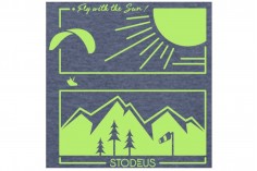 T-Shirt FLY WITH THE SUN bleu/gris | S 2