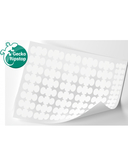 GECKO tissu Ripstop adhésivé BLANC | feuille A4 (env. 30 cm x 21 cm)