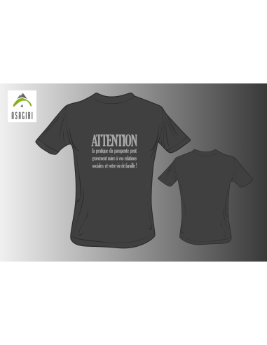 T-Shirt ASAGIRI, "Attention", homme, couleur gris, taille M