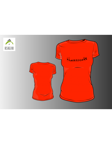 T-Shirt ASAGIRI, "Airvolution", femme, couleur orange, taille L