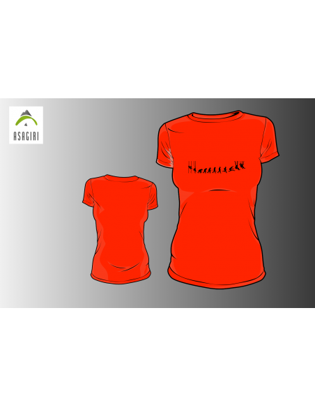T-Shirt ASAGIRI, "Airvolution", femme, couleur orange, taille L