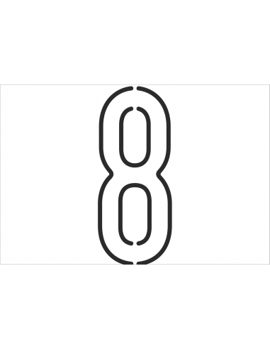 Numéro 8 PLAK LIGHT FSVL en VINYL | 40 cm noir