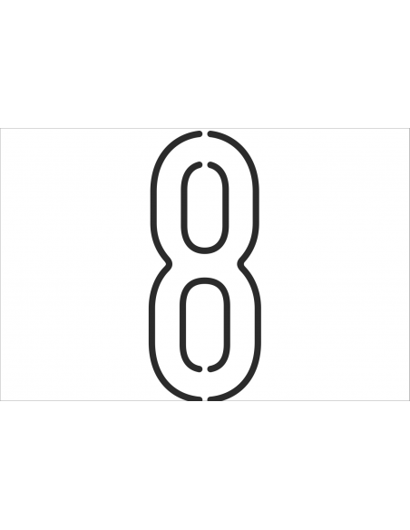 Numéro 8 PLAK LIGHT FSVL en VINYL | 40 cm noir