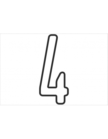 Numéro 4 PLAK LIGHT FSVL en INSIGNIA | 40 cm noir