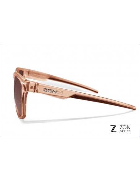 Lunettes MALIBU rose transparent & verres bruns