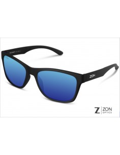Lunettes SKINNY noir mat & verres miroirs bleus 2