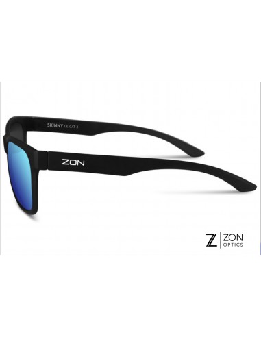 Lunettes SKINNY noir mat & verres miroirs bleus