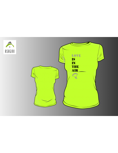 T-Shirt ASAGIRI, "LOVE", femme, couleur vert, taille L