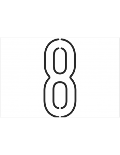 INSIGNIA SHV-number 8 PLAK LIGHT | 40 cm black