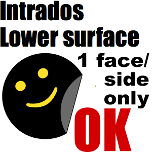 Lower surface fabric OK on one side to repair with adhesive cloth